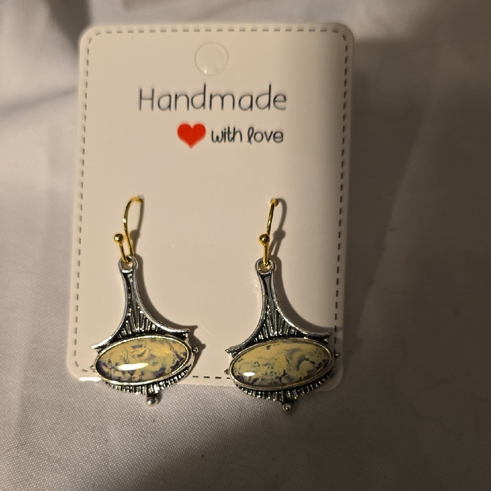 Silver and Gold Victorian Dangle Earrings